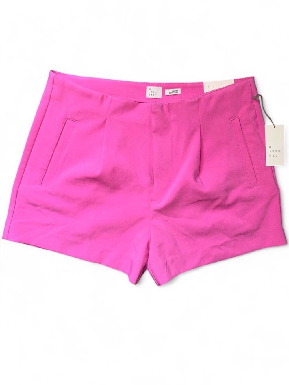 A New Day Pink Stretch Trouser Shorts | Size 12 | NWT